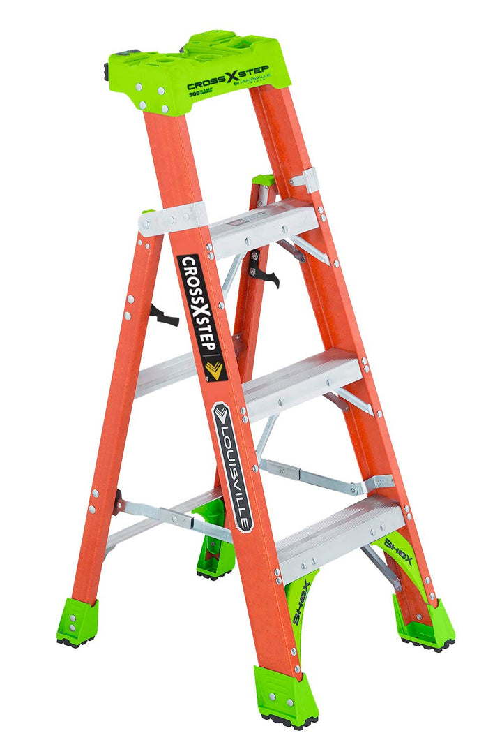 Louisville Ladder 4-foot Fiberglass Cross Step Ladder 300-Pound Load Capacity