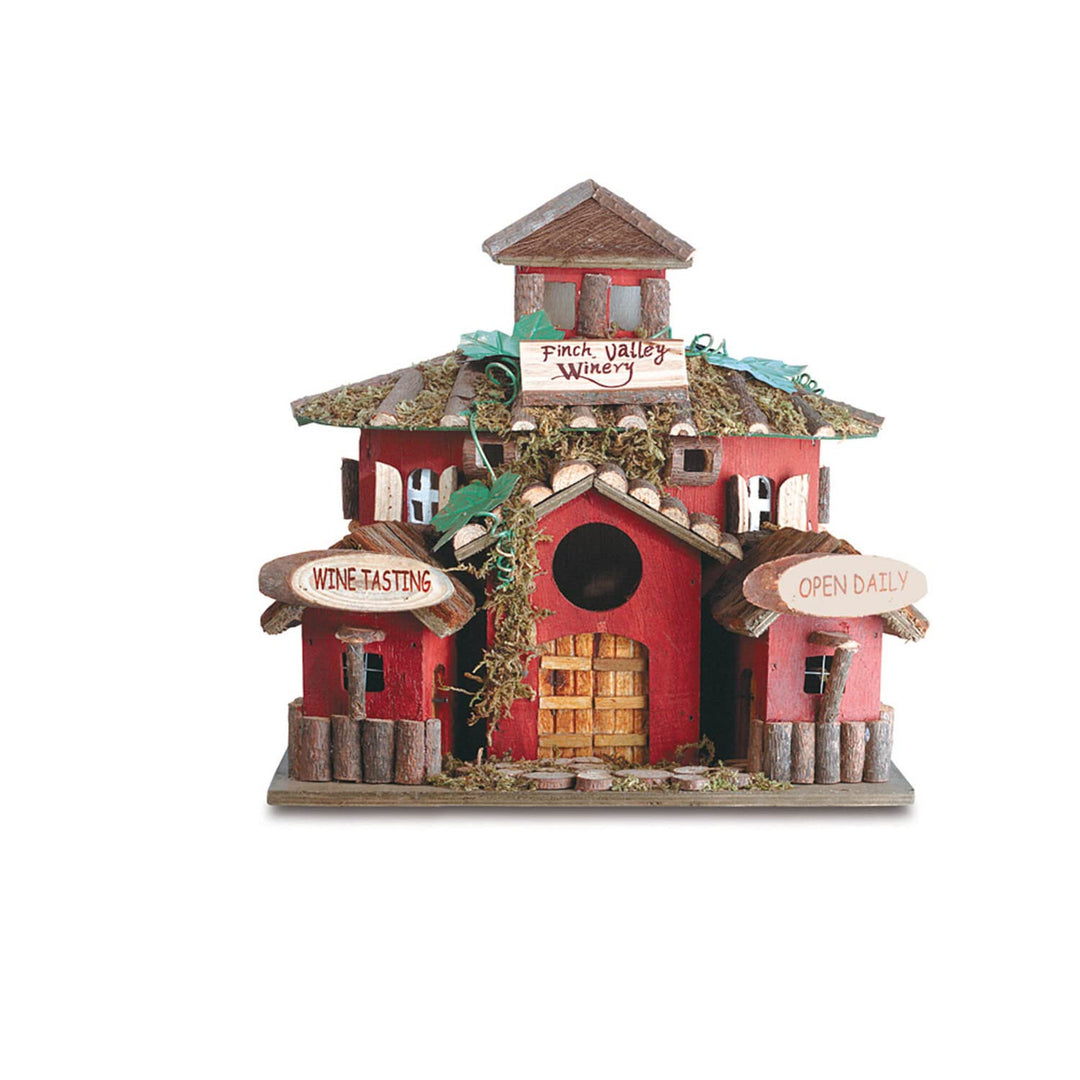 Zingz & Thingz Vintage Cottage Winery Birdhouse Red