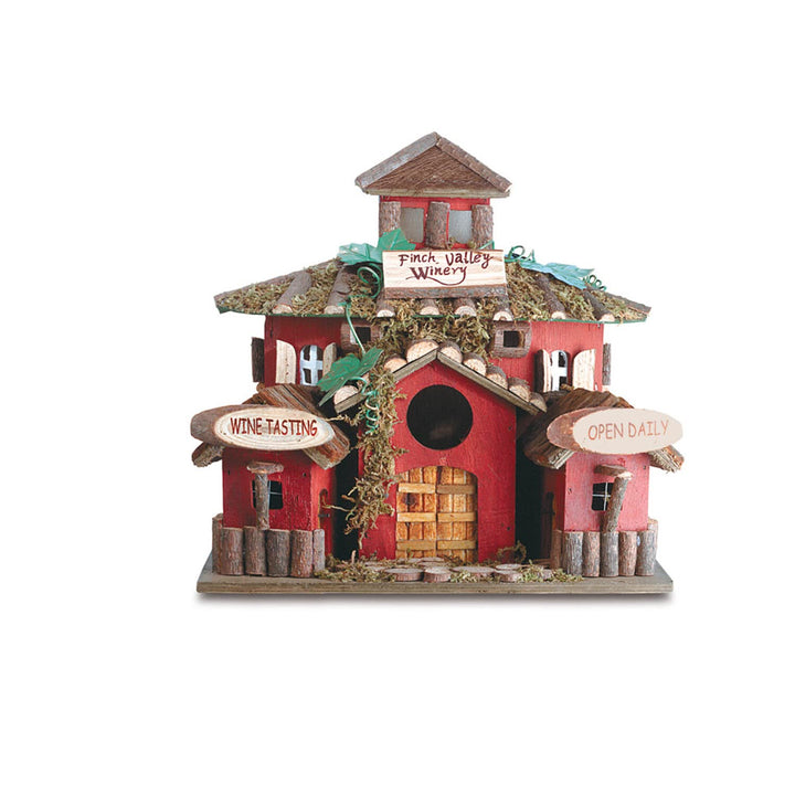 Zingz & Thingz Vintage Cottage Winery Birdhouse Red
