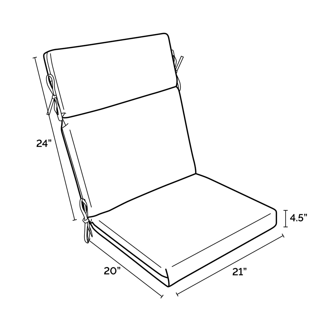 Arden Selections Outdoor Chair Cushion 21 x 20 Water Repellent Fade Resistant 21 - Diamond Home USA
