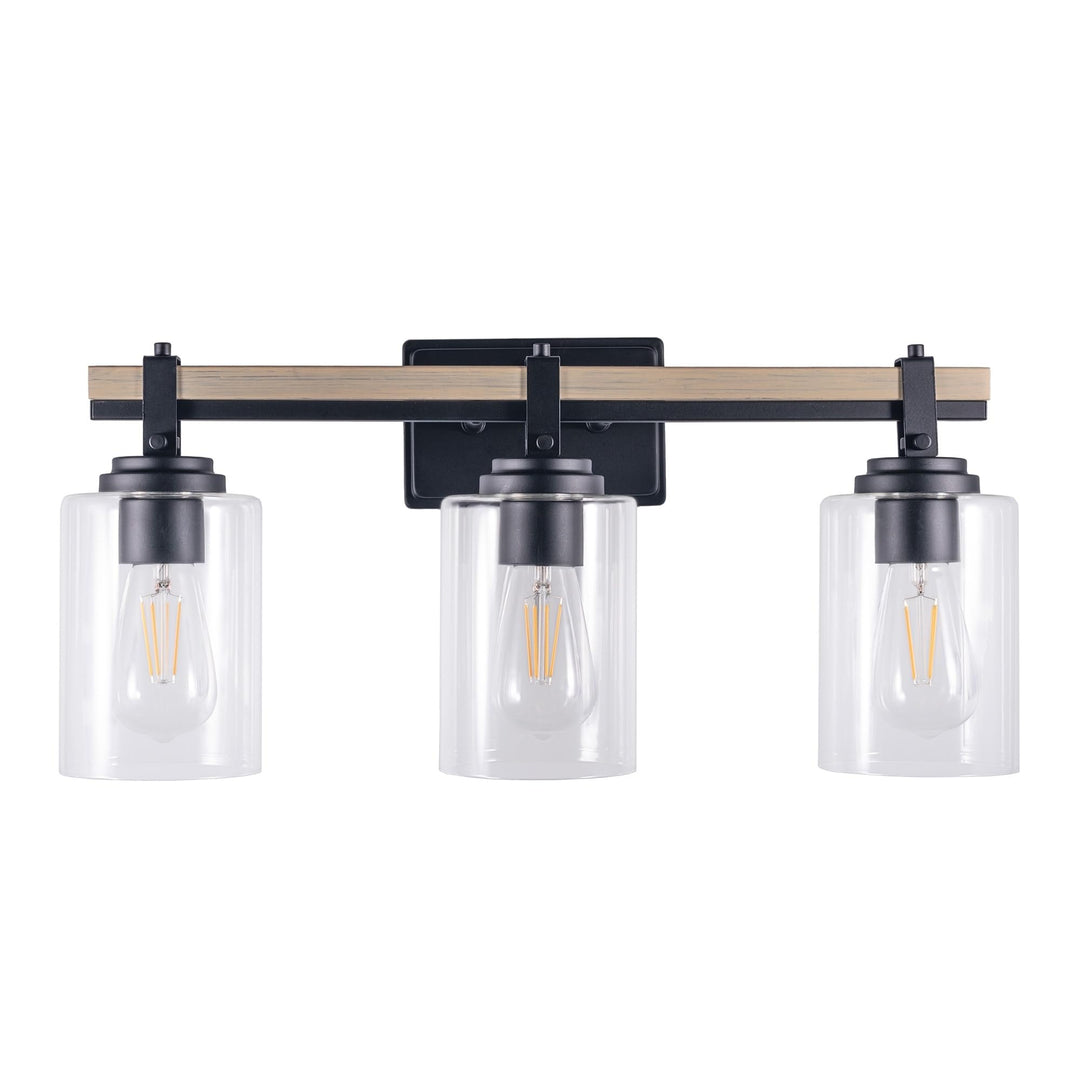 3-Light Bathroom Vanity Light 10.6"x22.46"x6.9" Black Modern Contemporary - Diamond Home USA