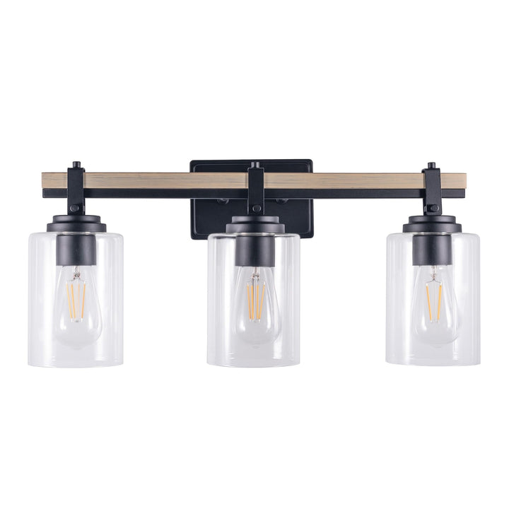 3-Light Bathroom Vanity Light 10.6"x22.46"x6.9" Black Modern Contemporary - Diamond Home USA