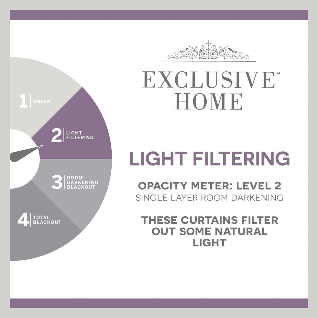 Exclusive Home Demi Light Filtering Hidden Tab Top Curtain Panel Pair 54"x108" 54x108 - Grey - Diamond Home USA
