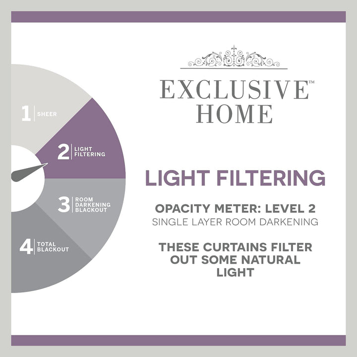Exclusive Home Demi Light Filtering Hidden Tab Top Curtain Panel Pair 54"x108" 54x108 - Grey - Diamond Home USA