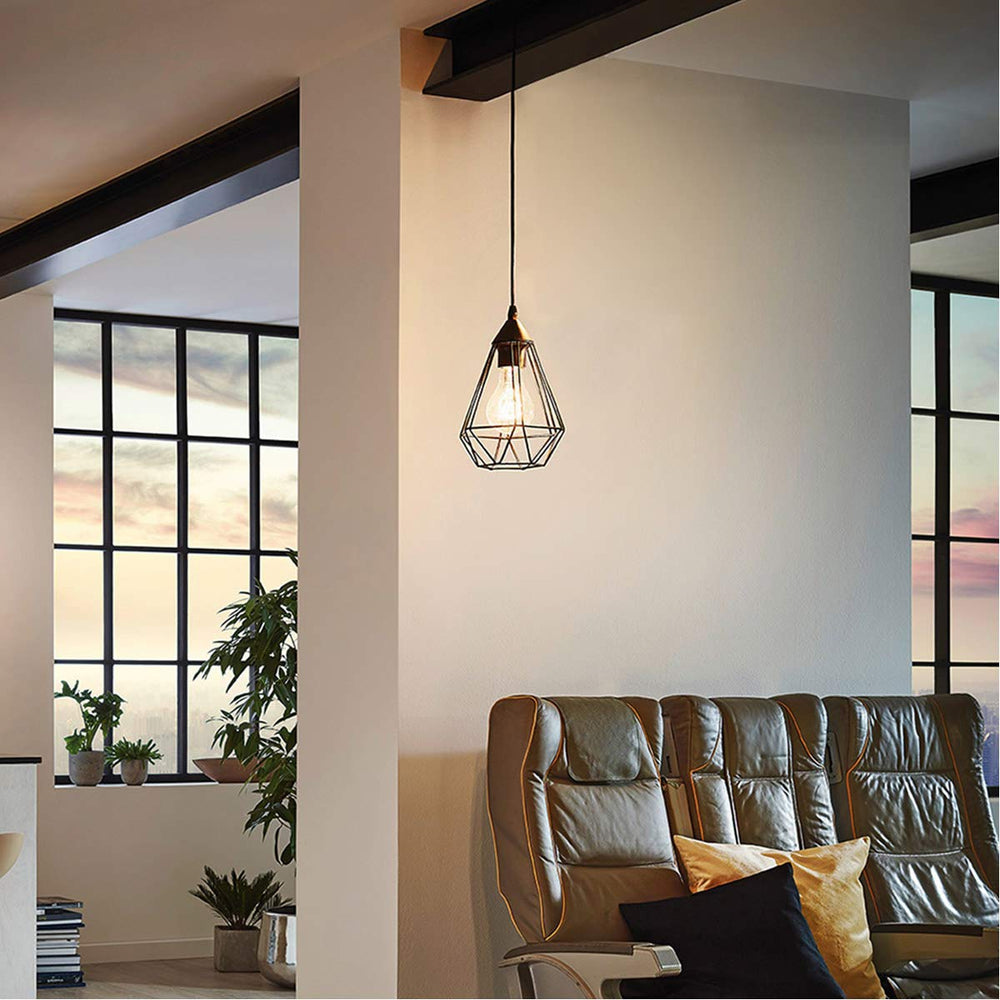 Eglo Lighting 94187A One Light Pendant Matte Black - Diamond Home USA