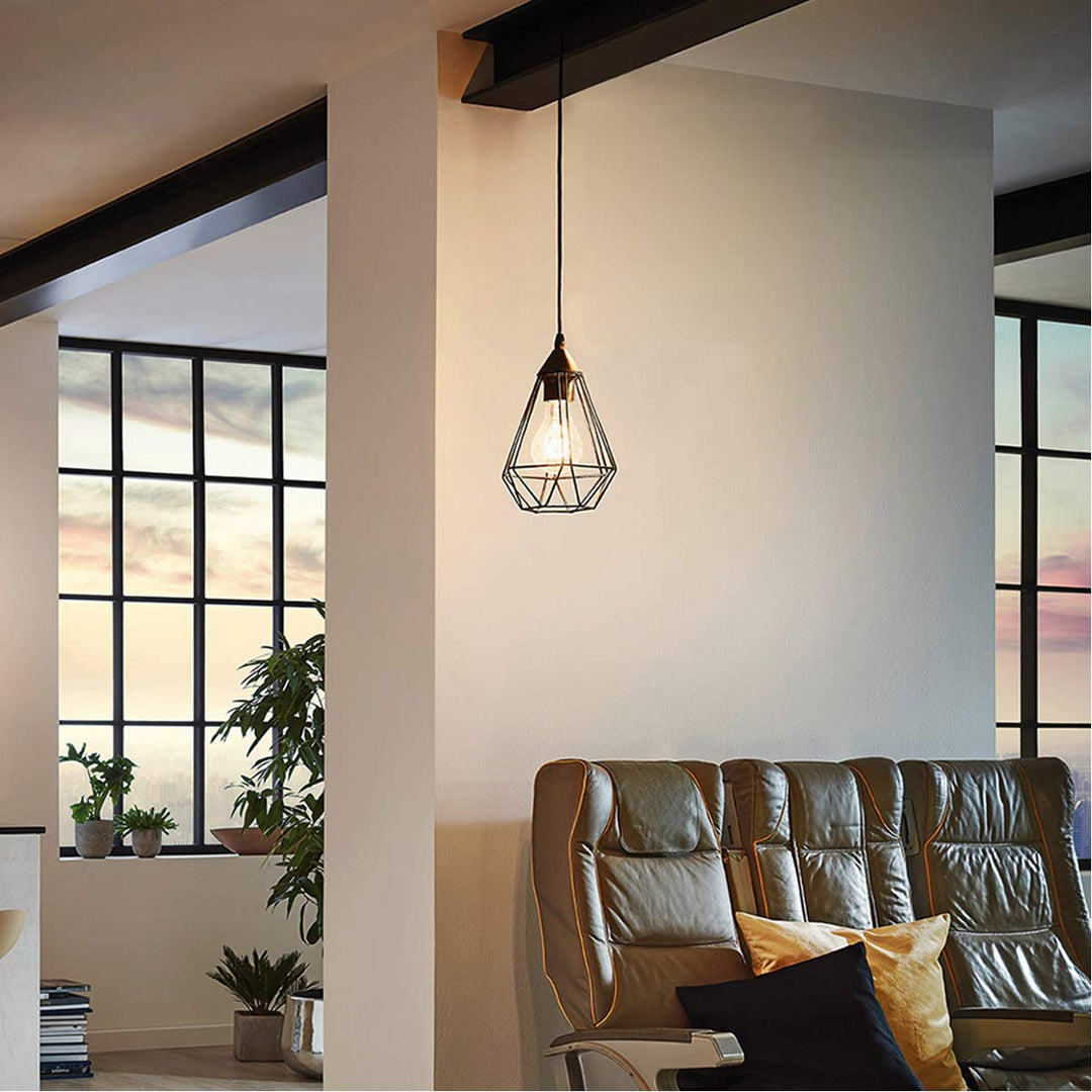 Eglo Lighting 94187A One Light Pendant Matte Black - Diamond Home USA