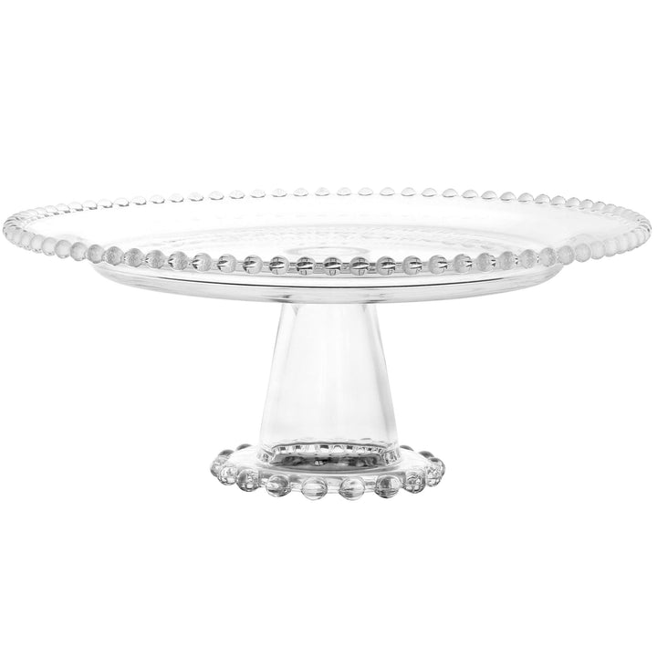 12in Glass Pedestal Cake Stand Clear Round Dishwasher Safe