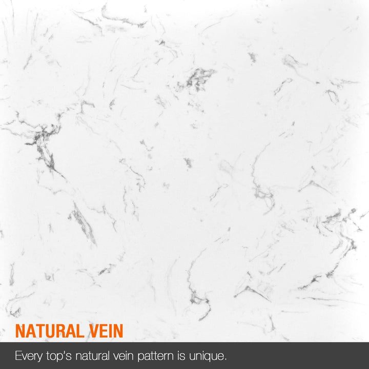48 in. Engineered Marble Backsplash for Cabinet Vanity White armhouse Natural - Diamond Home USA