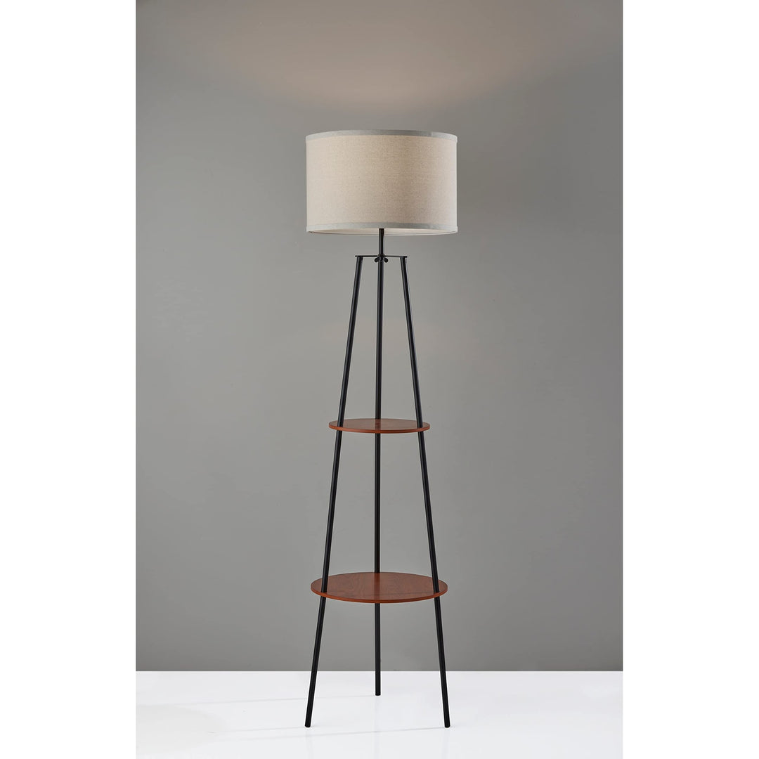 Shelf Floor Lamp Black Mid-Century Modern Contemporary Transitional Energy - Diamond Home USA