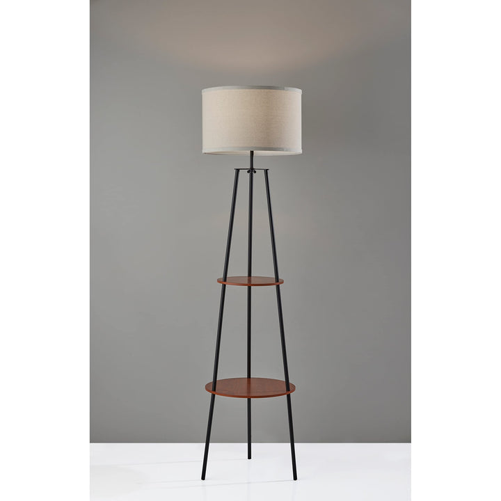Shelf Floor Lamp Black Mid-Century Modern Contemporary Transitional Energy - Diamond Home USA