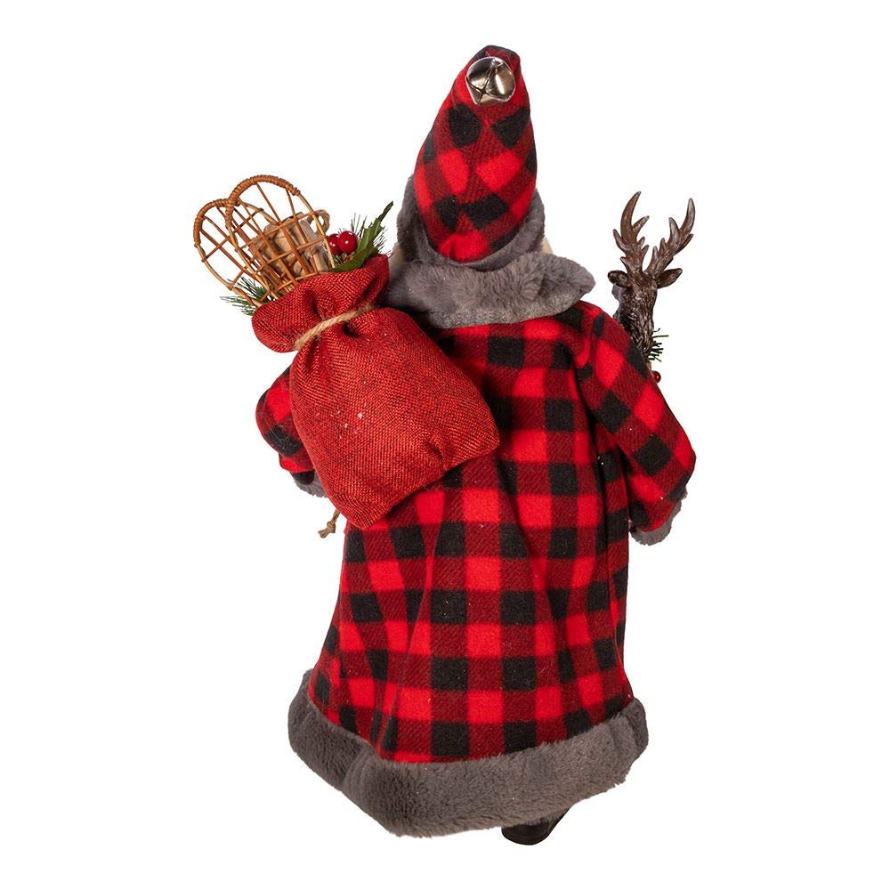 Kurt Adler Kringle Klaus Santa Figure 18-inches Height Red and Gray Polyester - Diamond Home USA