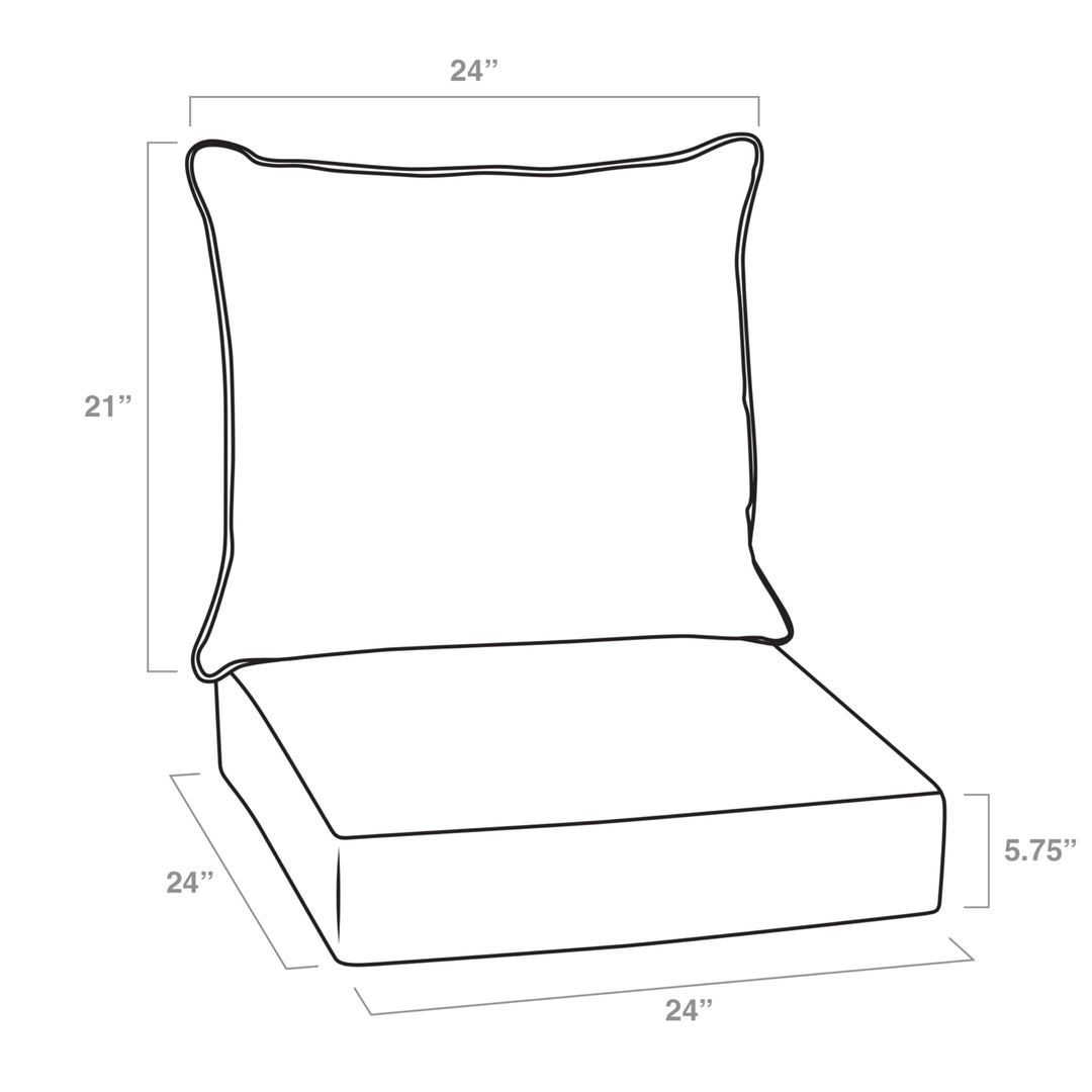 Arden Selections Outdoor ep Seat Set 24 x 24 Water Repellent Fade Resistant - Diamond Home USA