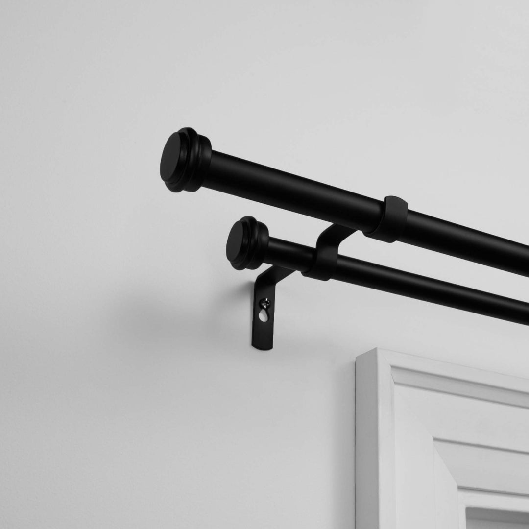 Exclusive Home Curtains ER1025-04 66120 Topper Double Curtain Rod and Finial Set