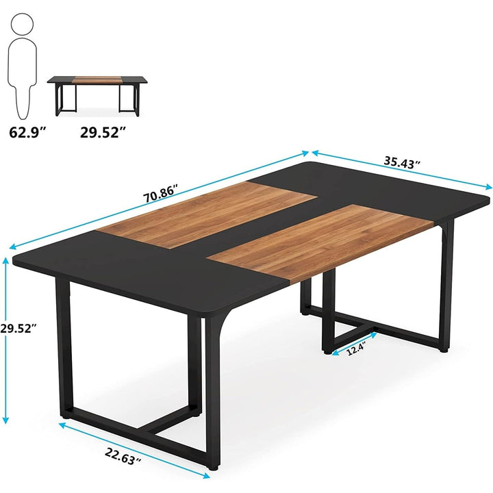 6ft Rectangle Conference Table for Office Meeting 35.43" d X 70.86" w 29.52" h - Diamond Home USA