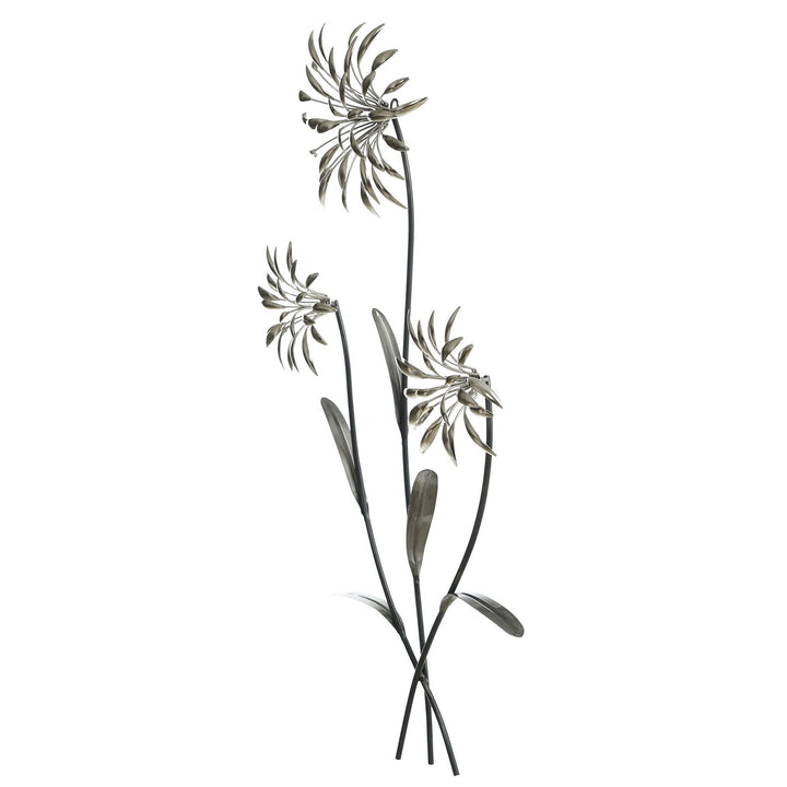 Bloom Hanging Metal Wall Sculpture Silver Modern Contemporary - Diamond Home USA