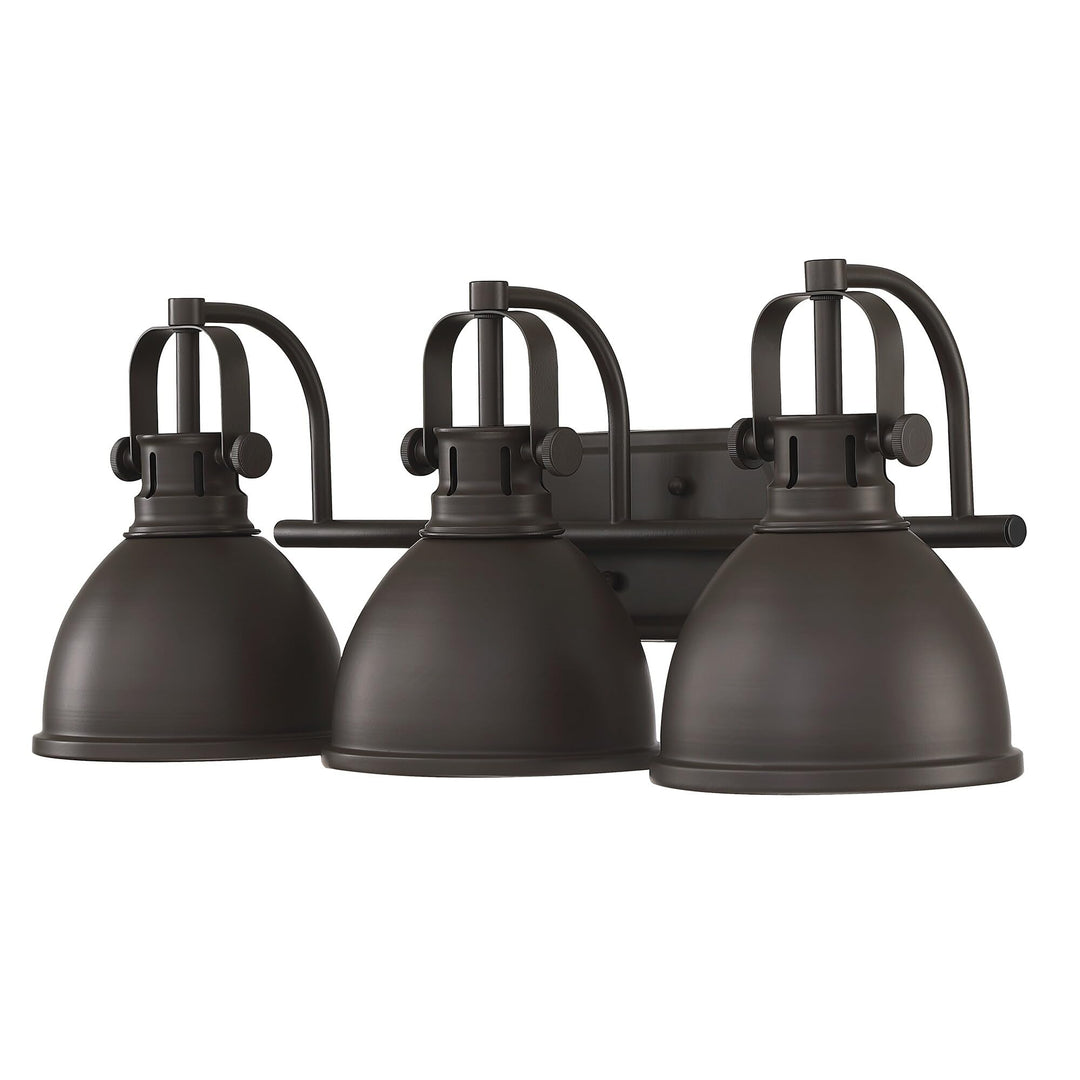 3 Light Farmhouse Bathroom Vanity Wall Sconces Brown Vintage Metal - Diamond Home USA