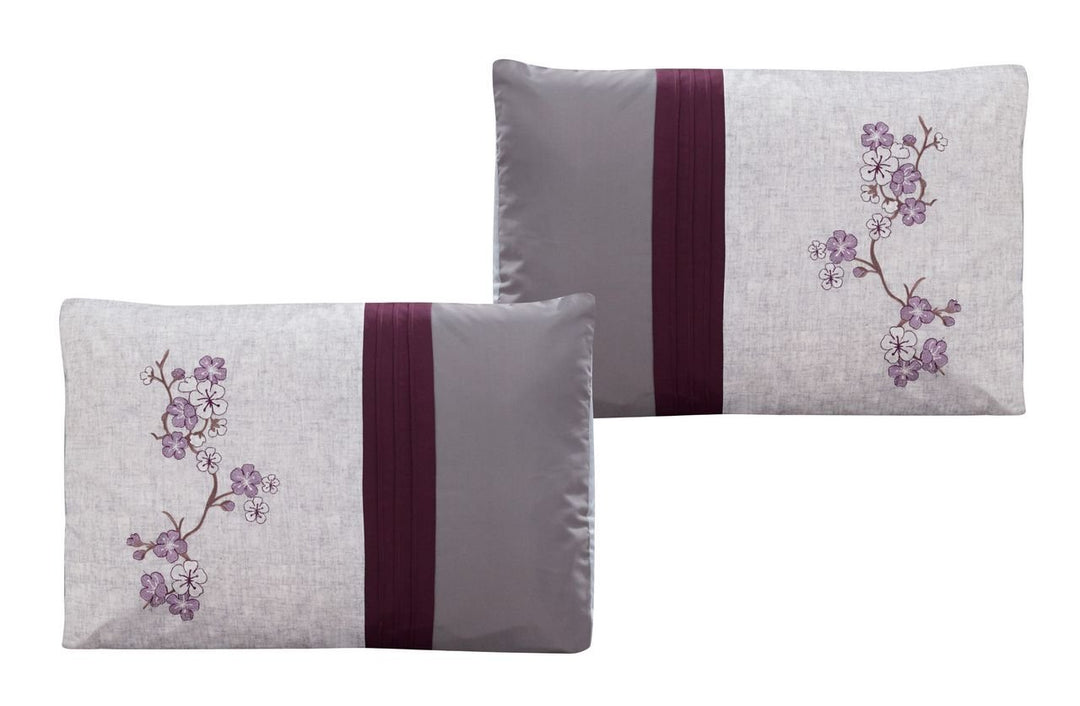 KingLinen 7 Piece Alesta Purple/Gray Comforter Set Queen