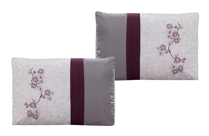 KingLinen 7 Piece Alesta Purple/Gray Comforter Set Queen