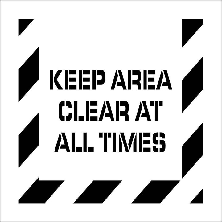 National Marker Corp. PMS232 Keep Area Clear at All Times Plant Marking Stencil