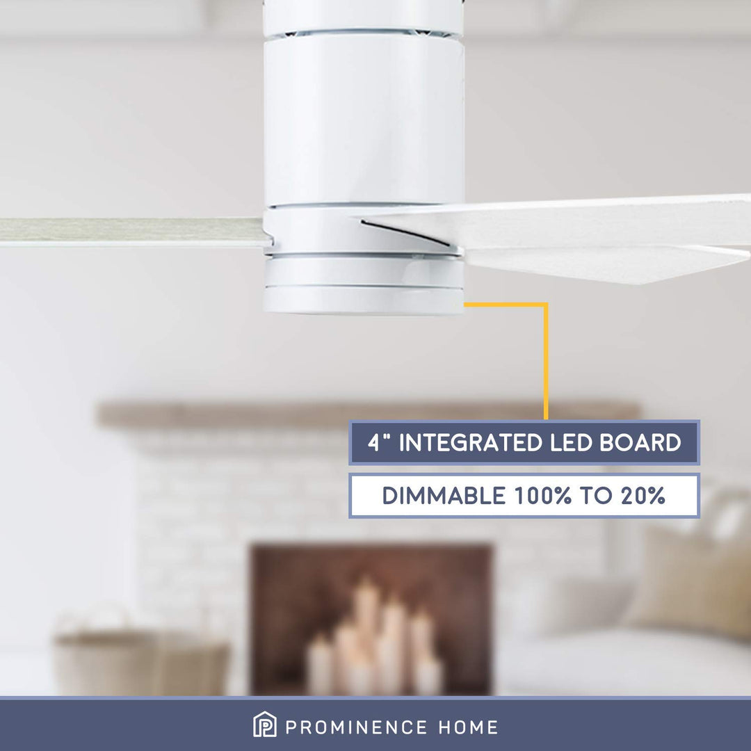 Prominence Home Espy 52 Inch Flush Mount Contemporary Indoor LED Ceiling Fan - Diamond Home USA