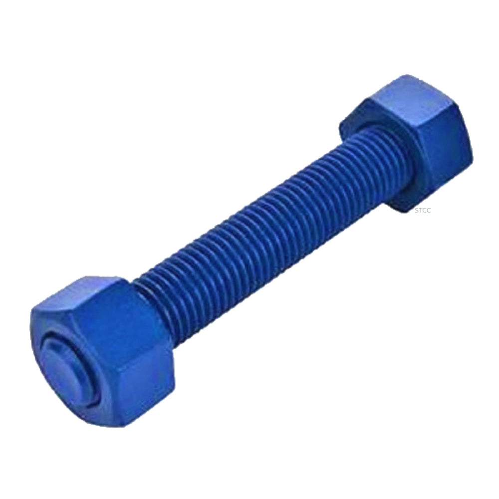 3/4" - 10 Thread Size 6-1/4" Long B7 Blue PTFE Coated Threaded Rods with HH Nuts - Diamond Home USA