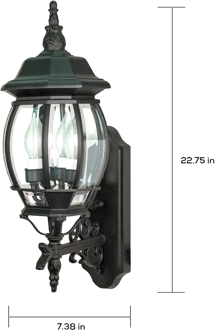 Nuvo 60/890 Three Light Outdoor Wall Mount Black - Diamond Home USA