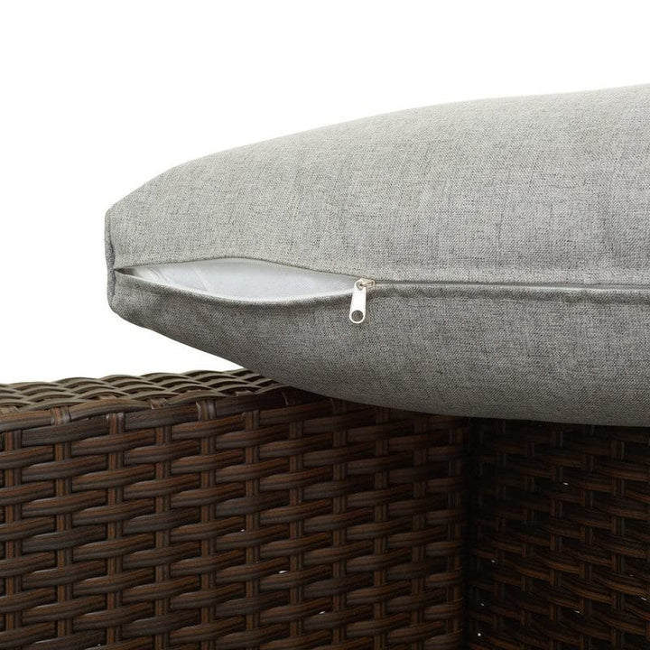 Patio Festival Outdoor X-Leg Collection Ottoman Grey French Country Modern - Diamond Home USA