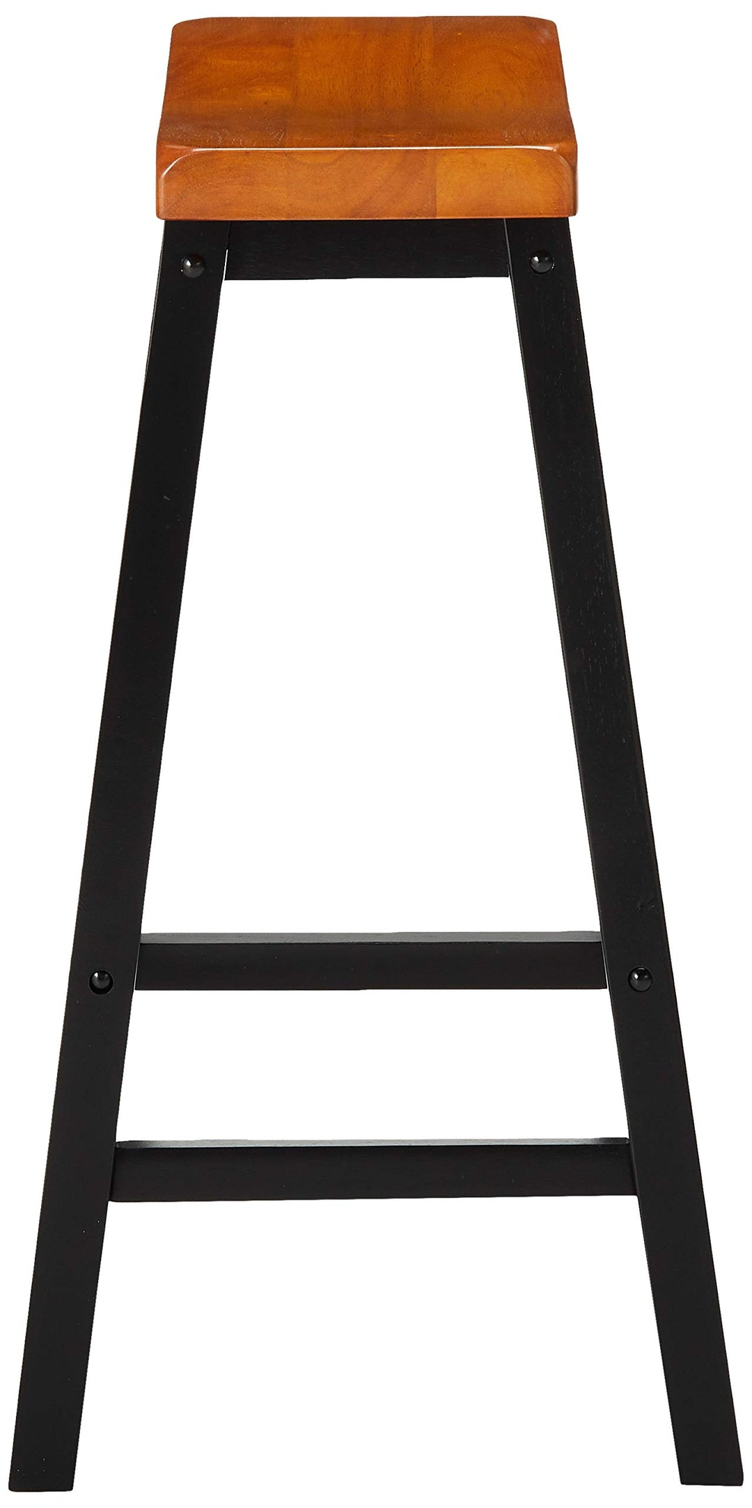 Christopher Knight Home Pomeroy 29" Saddle Stools 2-Pcs Set Walnut / Black - Diamond Home USA