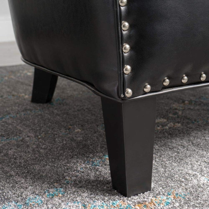 Christopher Knight Home Austin Leather Club Chair Black - Diamond Home USA