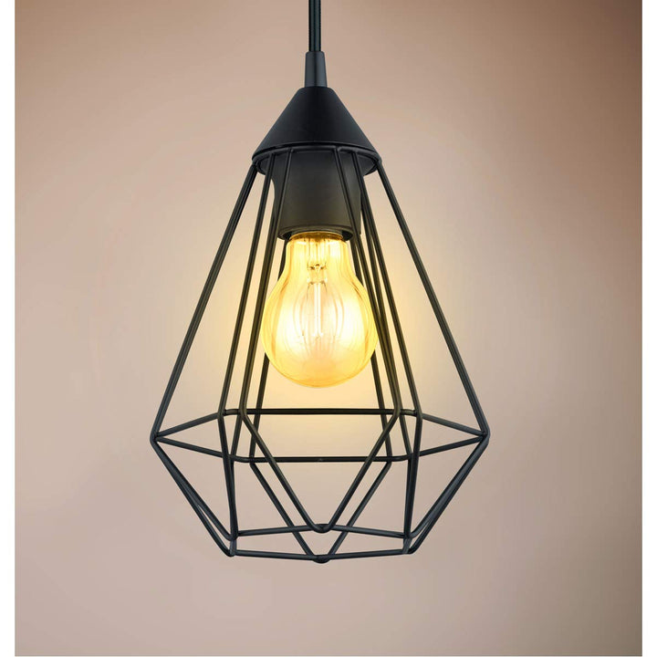 Eglo Lighting 94187A One Light Pendant Matte Black - Diamond Home USA