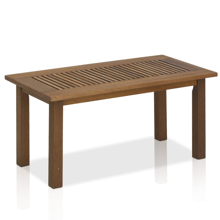 Furinno FG16504 Tioman Hardwood Patio Furniture Outdoor Coffee Table in Teak Oil