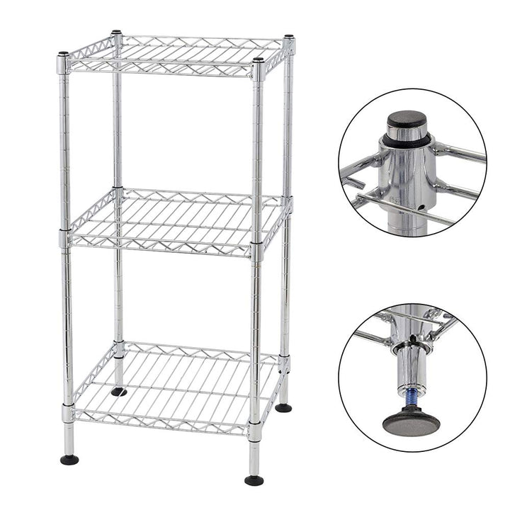 LIUHOUE 3-Tier Steel Wire Shelving Tower L30xw30xh60cm - Diamond Home USA