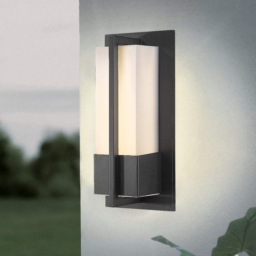 Led Outdoor Sconce Farmhouse Industrial Modern Contemporary Acrylic Black - Diamond Home USA