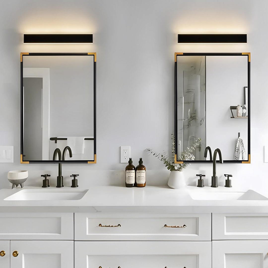 Modern Dimmable Matte Black Led Bathroom Vanity Light Fixtures Wall W24 - Diamond Home USA