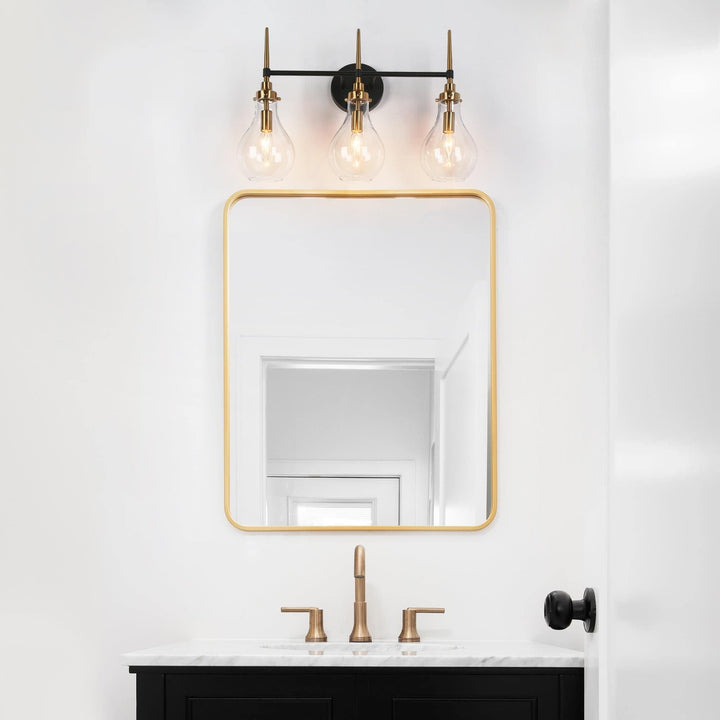Globe 3-light Bathroom Vanity Lights Tear Drop Wall Lamp L 21.6" X W 7.1" H - Diamond Home USA