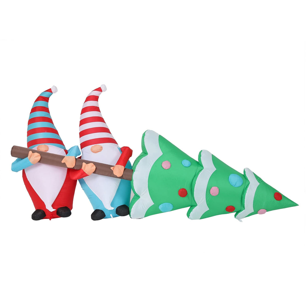 8' Outdoor Led Inflatable Holiday Christmas Yard Decoration-gnome Elves with - Diamond Home USA
