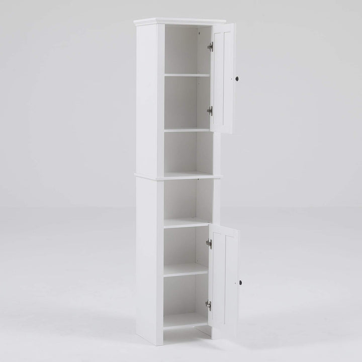 Tall Tower Bathroom 66.9in.h Cabinet in White Traditional MDF Painted Includes - Diamond Home USA