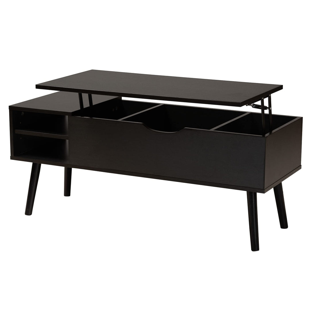 Modern Two-Tone Black and Brown Finished Wood Coffee Table with Lift-top Storage - Diamond Home USA