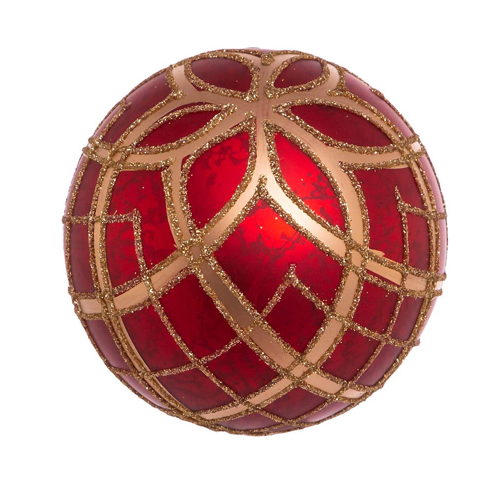 Kurt S. Adler GG0977 Ornament Set Red Gold - Diamond Home USA