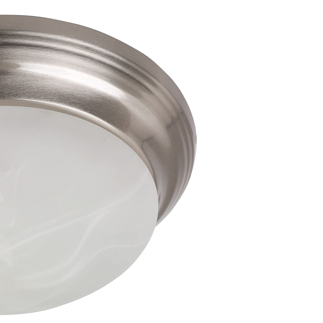 AA Warehousing 12 in. 1-Light LED Flush Mount Ceiling Light in Brushed Nickel - Diamond Home USA