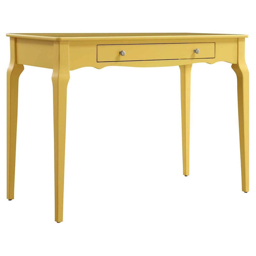 Yellow 1-Drawer Console Table Accent Writing Desk Makeup Dresser Vanity Table Banana Yellow