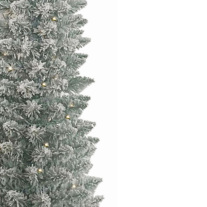 Kurt S. Adler 3-5-Foot Flocked White Slim Pine LED Trees 3-Piece Set - Diamond Home USA