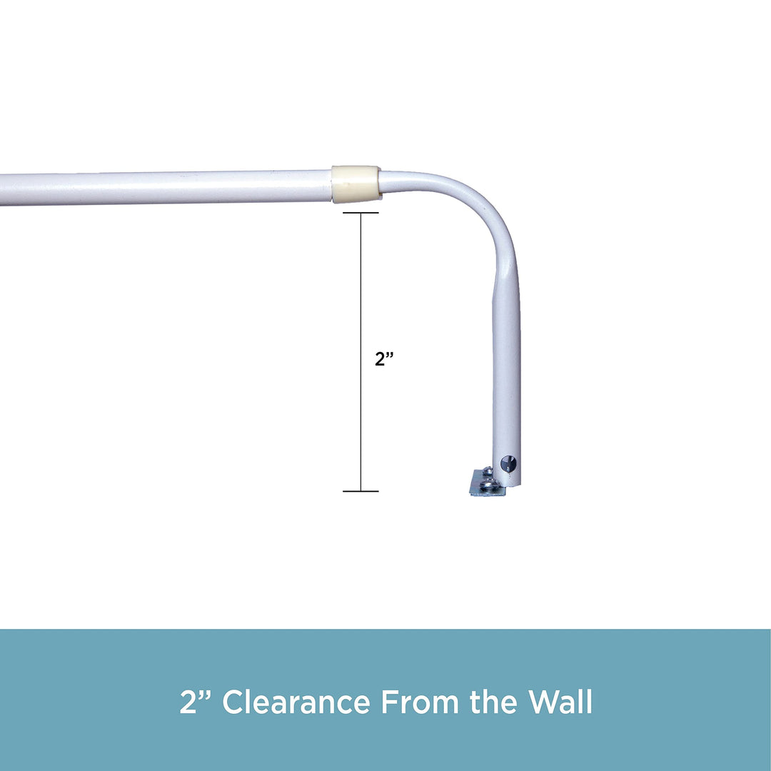 Basic Bay Window Curtain Rod 18-42" 36-63" White Steel - Diamond Home USA