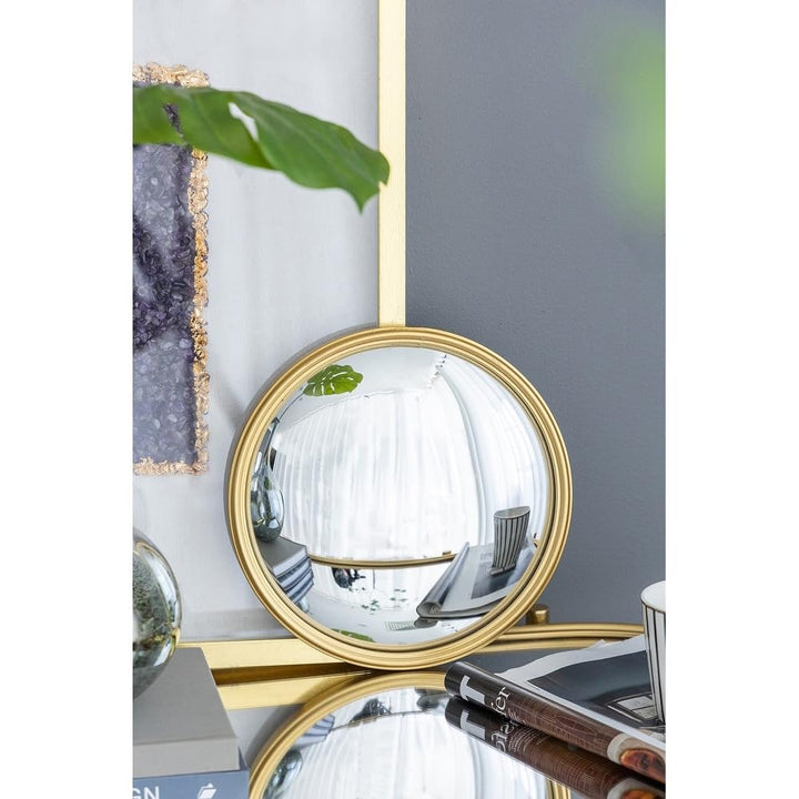 Gold Round Mirror Circle with Iron Frame for Living Room Bedroom Vanity Entryway - Diamond Home USA