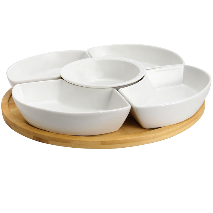 6 Piece Appetizer Serveware For Snacks And Condiments 12.25 X White Solid Casual