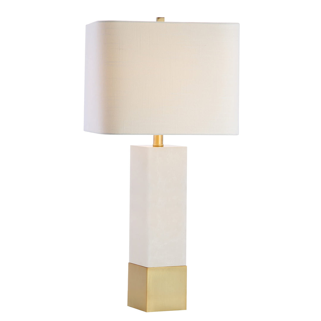 29" Metal/Marble Led Table Lamp Brass Gold/White Gold Modern Contemporary - Diamond Home USA