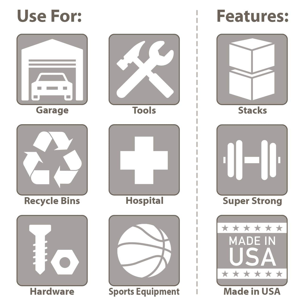 Akro-Mils 30288 Super-Size AkroBin Heavy Duty Stackable Storage Bin Plastic - Diamond Home USA