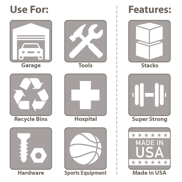 Akro-Mils 30288 Super-Size AkroBin Heavy Duty Stackable Storage Bin Plastic - Diamond Home USA