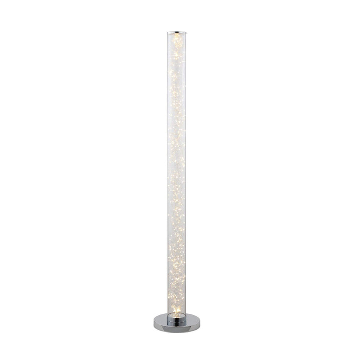 Led Column Floor Lamp Crystal White Reading Light with Rope Chrome Standing Lamp - Diamond Home USA