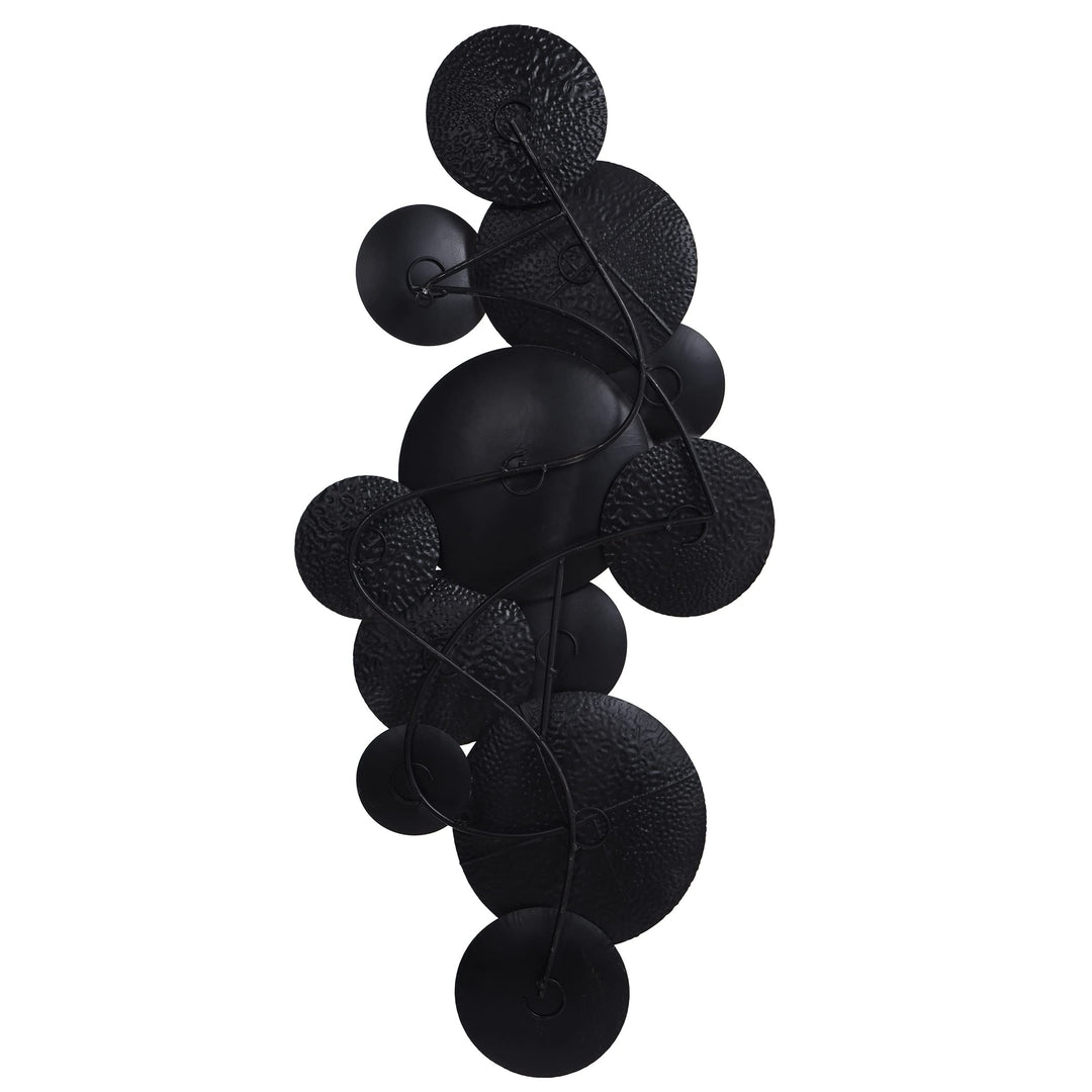 Metal Wall Hanging Assorted Hammered Circles Black Modern Contemporary - Diamond Home USA
